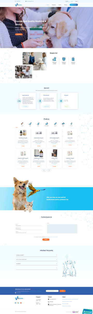 Hexy Vet Pharma - Product presentation website for veterinary healthcare